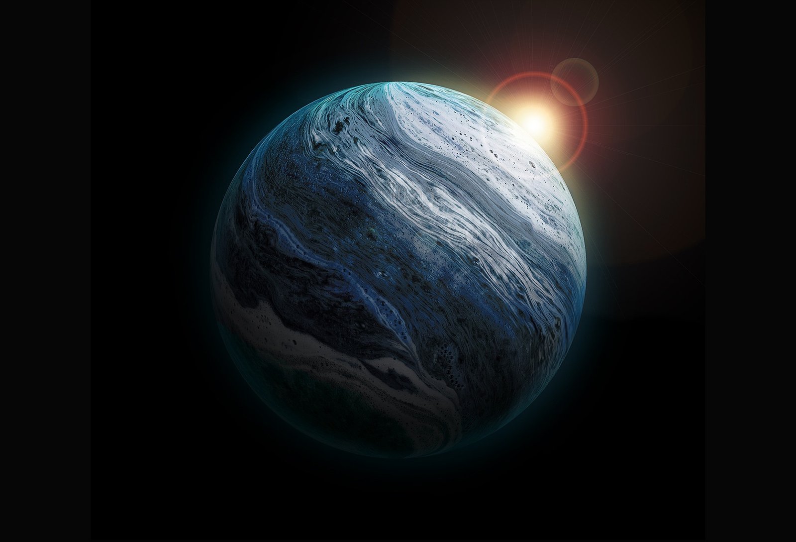 Earth-hit-by-sun